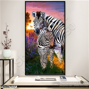Tranh nghệ thuật ngựa vằn treo tường