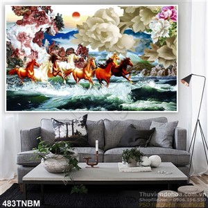 Tranh đá quý Ngựa - Bát Mã