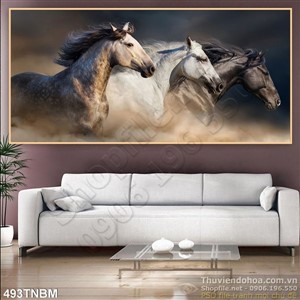 Tranh Ngựa dán tường psd