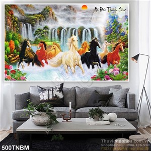 Tranh thư pháp mã đáo thành công mùa xuân decor