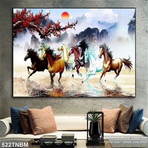 Mã đáo thành công treo phòng khách psd