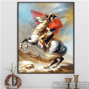 Tranh nghệ thuật hoàng đế Napoleon và chú ngựa