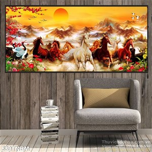 File tranh treo tường hình 8 con ngựa