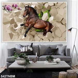 Tranh dán tường chú ngựa đen nhảy