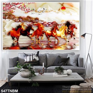 Tranh treo tường Bát Mã bằng đá