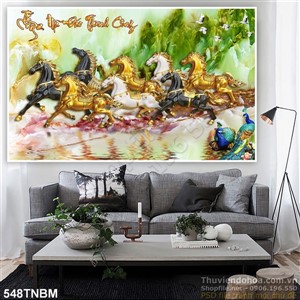 Tranh treo tường Tượng Bát Mã bằng đá
