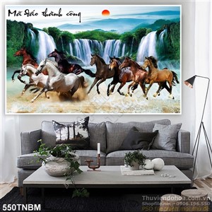 Decor tranh mã đáo nghệ thuật khổ lớn