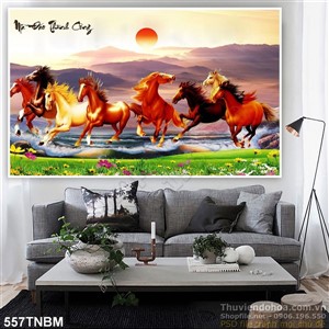 Mẫu tranh phong thủy mã đáo thành công