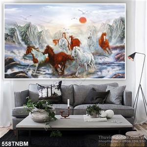 Tranh vẽ Bát Mã thư pháp