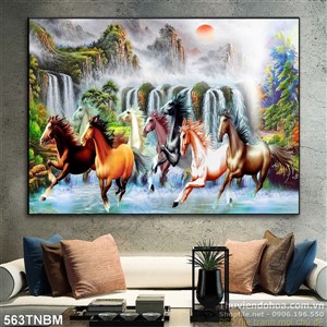 Tranh sơn thủy mã đáo thành công treo tường