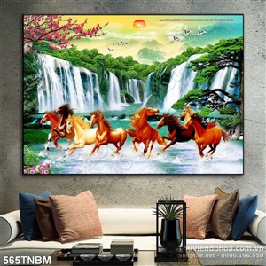 File tranh Bát Mã psd đẹp