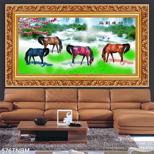 Tranh Tứ Mã treo tường