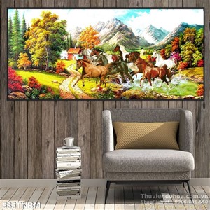 Tranh Bát Mã mùa thu  treo tường