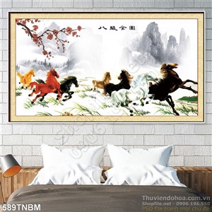 Tranh vẽ thư pháp mã đáo thành công