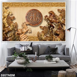 Tranh gạch 3D tượng Bát Mã