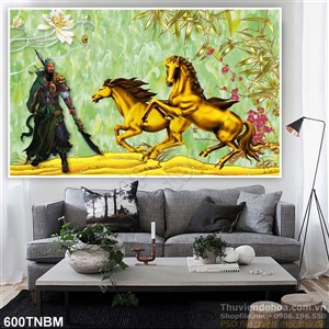 Tranh Quan Công cùng Song Mã phong thủy