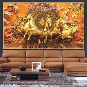 Tranh tượng ngựa phi và trống đồng