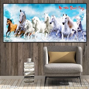 Tranh ngựa 8 con psd