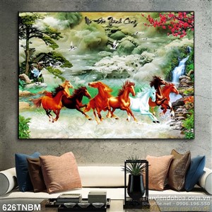 Tranh nghệ thuật Bát Mã cực đẹp