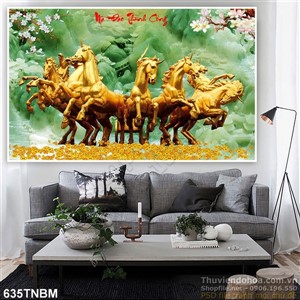 File trang trí psd tranh mã đáo thành công