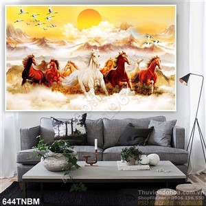 Tranh phong thủy mã đáo thành công psd