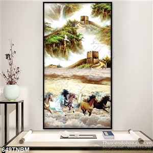 Tranh 8 chú Ngựa và vạn lý trường thành treo tường