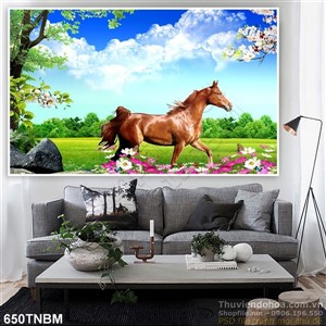 File psd Bát Mã đón xuân