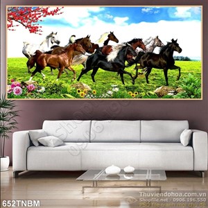 File psd tranh phong cảnh Bát Mã dán tường