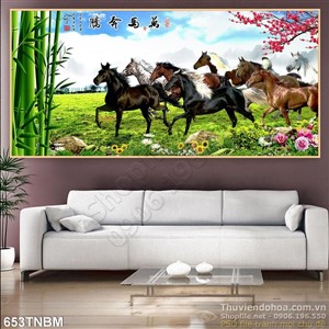 Tranh treo tường Bát Mã đón xuân độc đáo