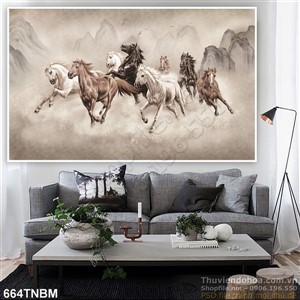 Tranh Ngựa phong thủy wall decor mới