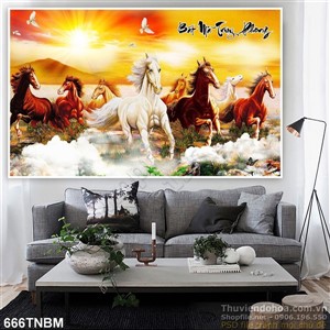 Trang trí phòng khách với tranh ngựa đẹp