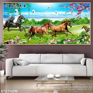 Tranh Tam mã treo tường đẹp