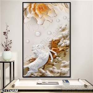 Tranh tượng Bạch Mã trang trí nghệ thuật