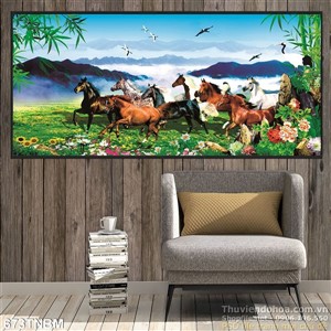 Tranh mã đáo thành công 3D đẹp hút tài lộc