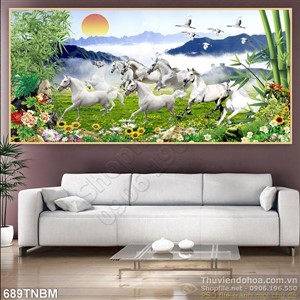 Tranh 8 con ngựa - gạch tranh 3D