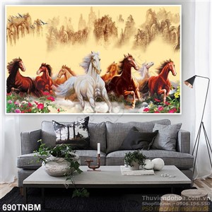 Tranh Bát Mã phi thiên hút tài lộc