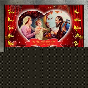 Tranh công giáo gia đình trăm năm hạnh phúc