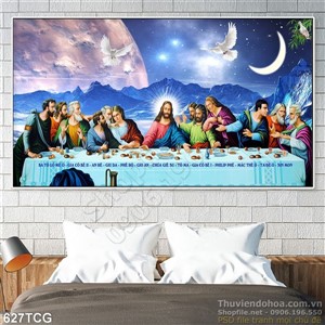 Tranh decor wall bữa tiệc ly in uv