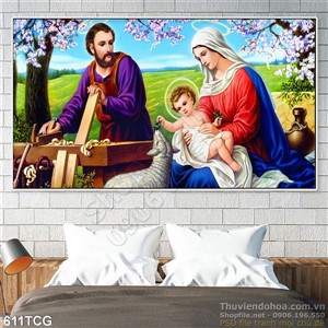 Tranh công giáo gia đình chúa hài nhi
