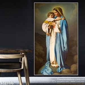 Tranh công giáo Chúa hài nhi và Mẹ Maria
