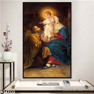 Tranh công giáo châu âu gia đình thánh Giu se