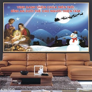 Tranh công giáo mừng Chúa giáng sinh và người tuyết