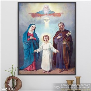 Tranh công giáo Đức Chúa Cha và gia đình Chúa hài nhi