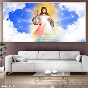 Tranh công giáo chúa Gie su đẹp in uv