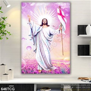 Tranh in uv Chúa Giê su đẹp in gạch