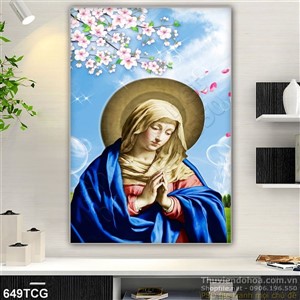 Tranh công giáo Mẹ Maira và hoa đào