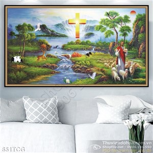 Tranh công giáo Chúa Jesus chăn chiên