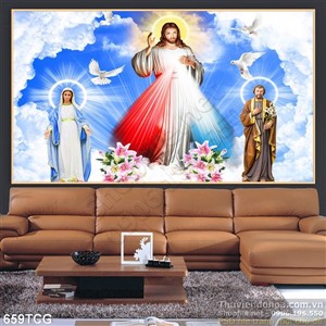 Tranh Chúa Giu se in uv và Maria Giu se