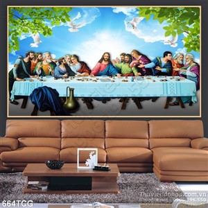 Tranh bữa tiệc ly in uv file chất lượng cao