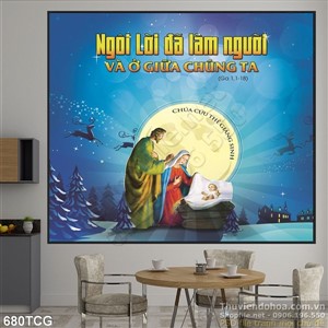 Tranh chúa hài nhi giáng sinh đẹp in uv